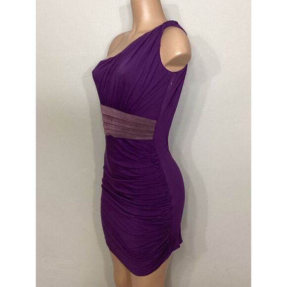New. SKY purple Grecian style dress with leather. Normally $224 - Picture 6 of 8